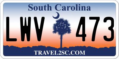 SC license plate LWV473