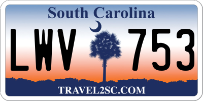 SC license plate LWV753