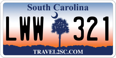 SC license plate LWW321