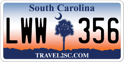 SC license plate LWW356