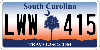 SC license plate LWW415