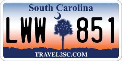 SC license plate LWW851