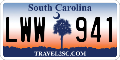 SC license plate LWW941