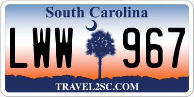 SC license plate LWW967
