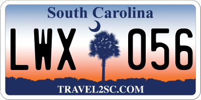 SC license plate LWX056