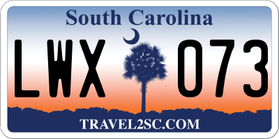 SC license plate LWX073