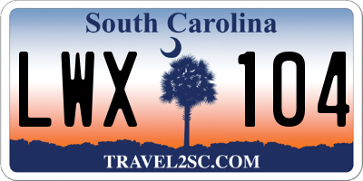 SC license plate LWX104