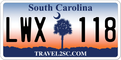 SC license plate LWX118