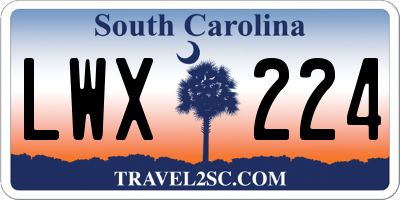 SC license plate LWX224