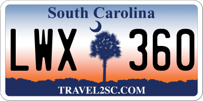 SC license plate LWX360