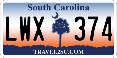 SC license plate LWX374