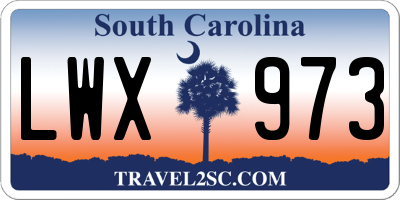SC license plate LWX973