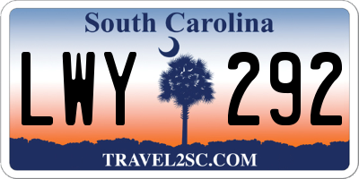 SC license plate LWY292