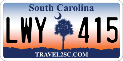 SC license plate LWY415