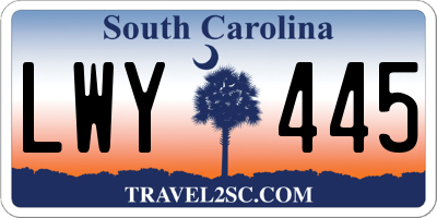 SC license plate LWY445