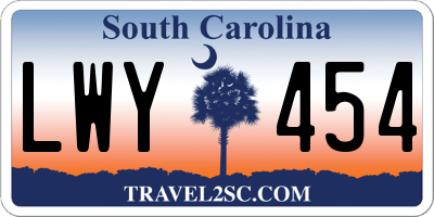 SC license plate LWY454
