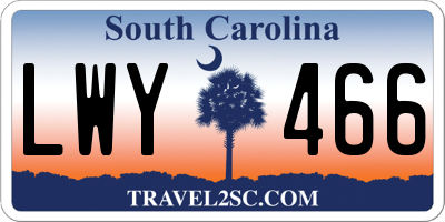 SC license plate LWY466