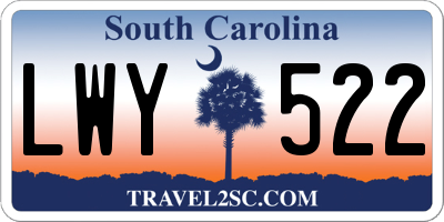 SC license plate LWY522