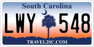 SC license plate LWY548