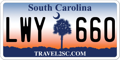 SC license plate LWY660