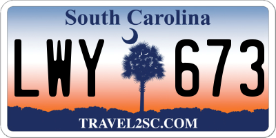 SC license plate LWY673