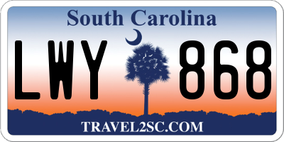 SC license plate LWY868
