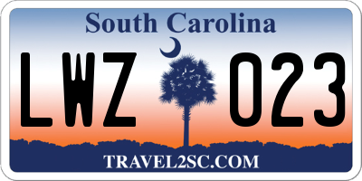 SC license plate LWZ023