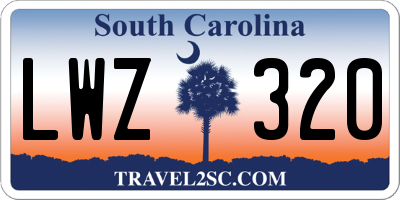 SC license plate LWZ320