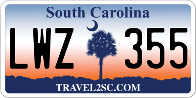 SC license plate LWZ355