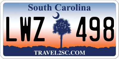 SC license plate LWZ498
