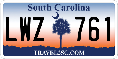 SC license plate LWZ761