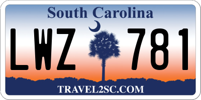 SC license plate LWZ781