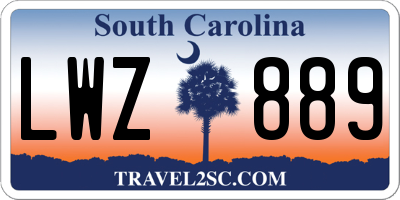 SC license plate LWZ889
