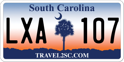 SC license plate LXA107