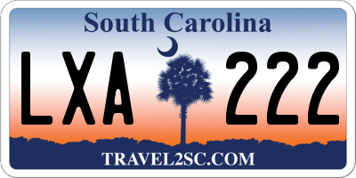 SC license plate LXA222