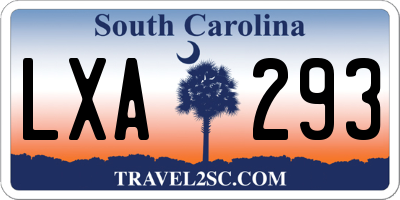 SC license plate LXA293