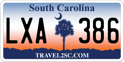 SC license plate LXA386