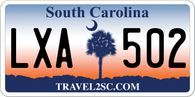 SC license plate LXA502