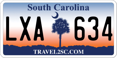 SC license plate LXA634