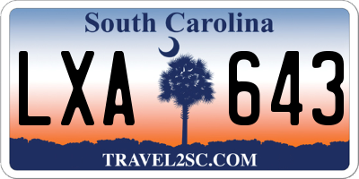 SC license plate LXA643