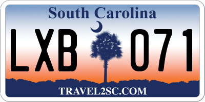SC license plate LXB071