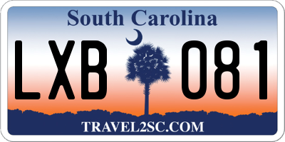 SC license plate LXB081