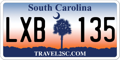 SC license plate LXB135