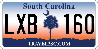 SC license plate LXB160