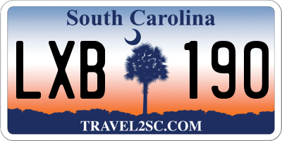 SC license plate LXB190