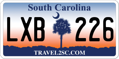 SC license plate LXB226