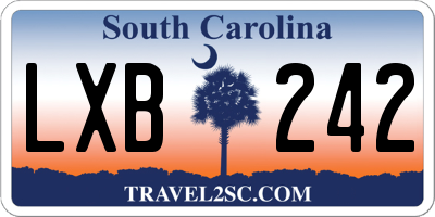 SC license plate LXB242