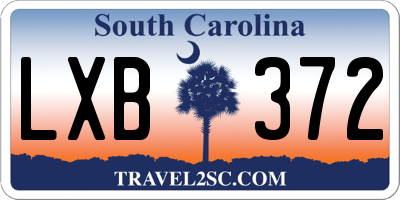SC license plate LXB372