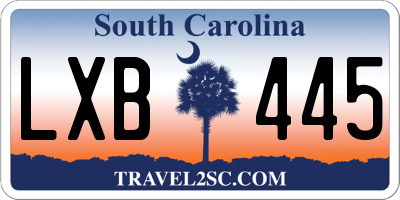 SC license plate LXB445