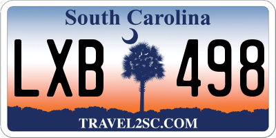 SC license plate LXB498